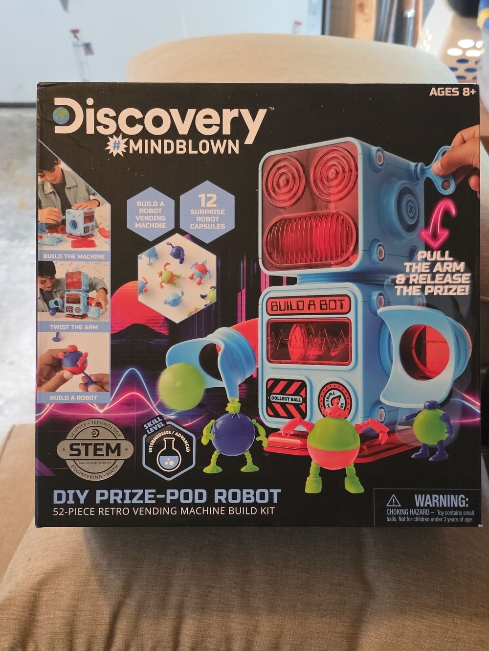 Discovery DIY Mind Blown Prize-Pod Robot Kit - Blue and Red New Ages 8 And Up